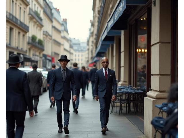 Scène élégante de la mode parisienne, rue Saint-Honoré.